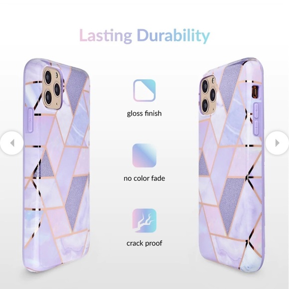 Velvet Caviar iPhone 11 Pro Max case in purple geometric marble - Picture 8 of 8